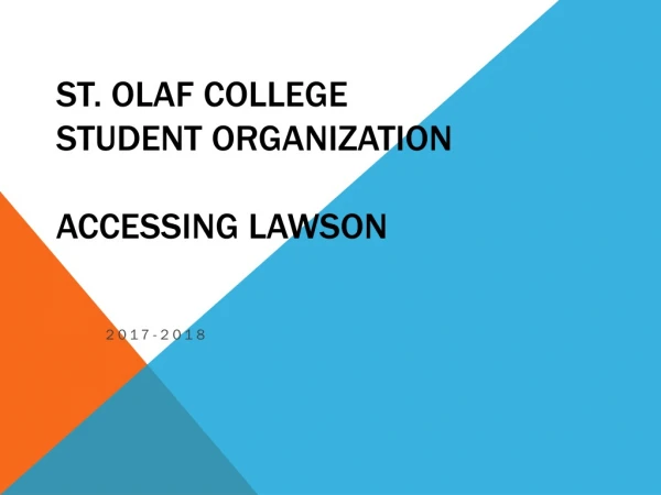 St. Olaf College  Student Organization  Accessing Lawson