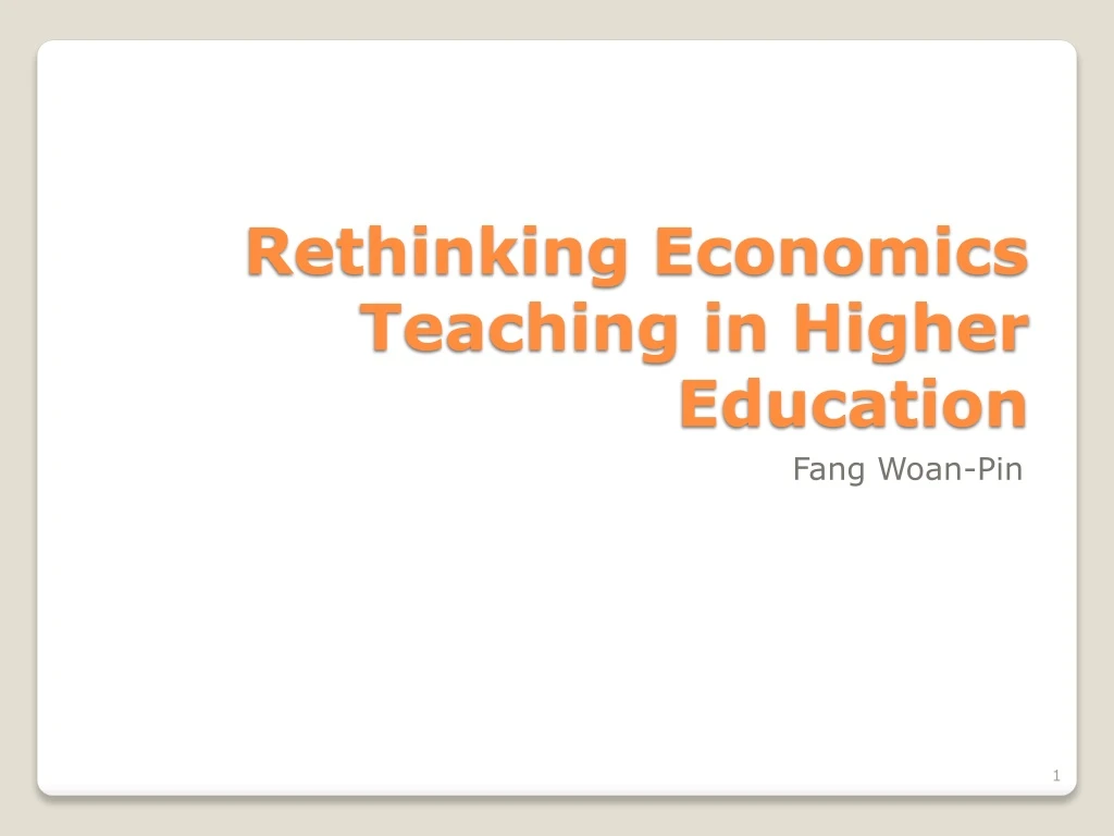 rethinking economics teaching in higher education