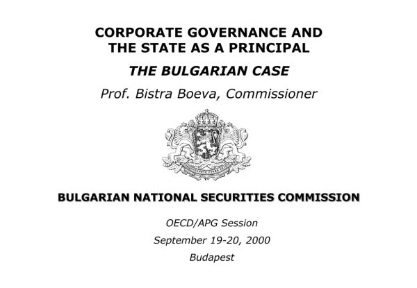 BULGARIAN NATIONAL SECURITIES COMMISSION