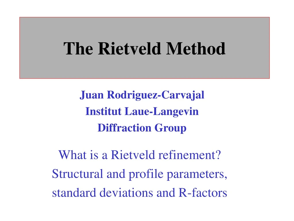 the rietveld method