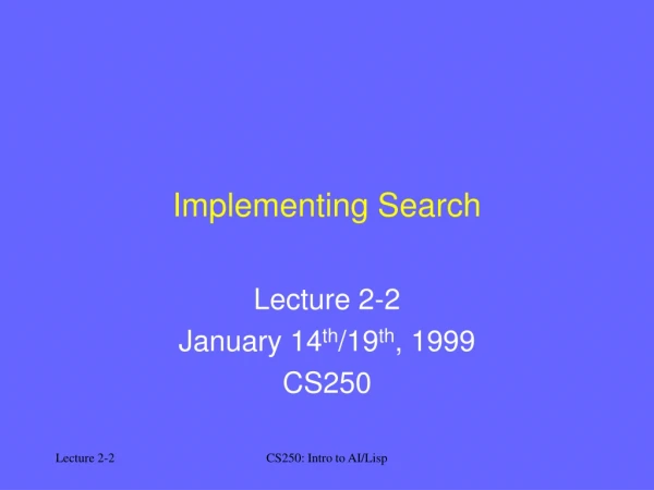 Implementing Search