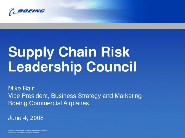 Supply Chain Risk Leadership Council