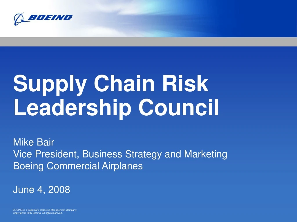 supply chain risk leadership council