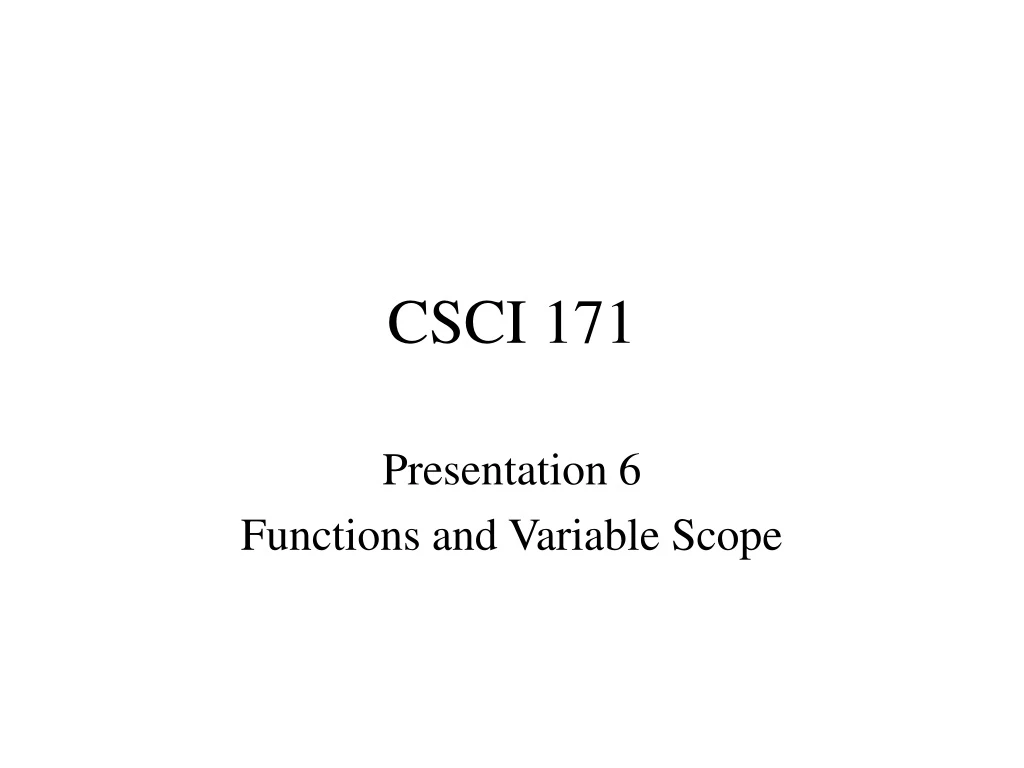 csci 171