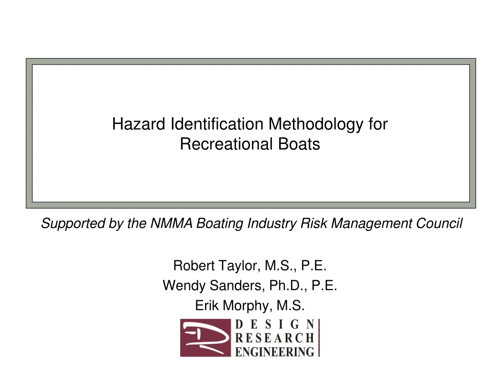 hazard identification methodology for recreational boats