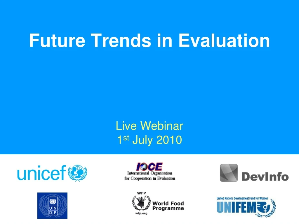 future trends in evaluation