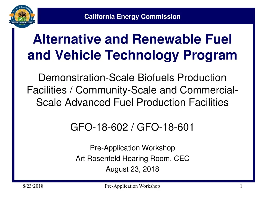 alternative and renewable fuel and vehicle technology program