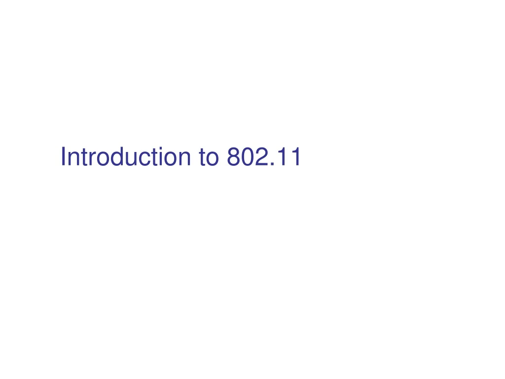 introduction to 802 11