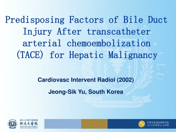Cardiovasc Intervent Radiol (2002) Jeong-Sik Yu, South Korea