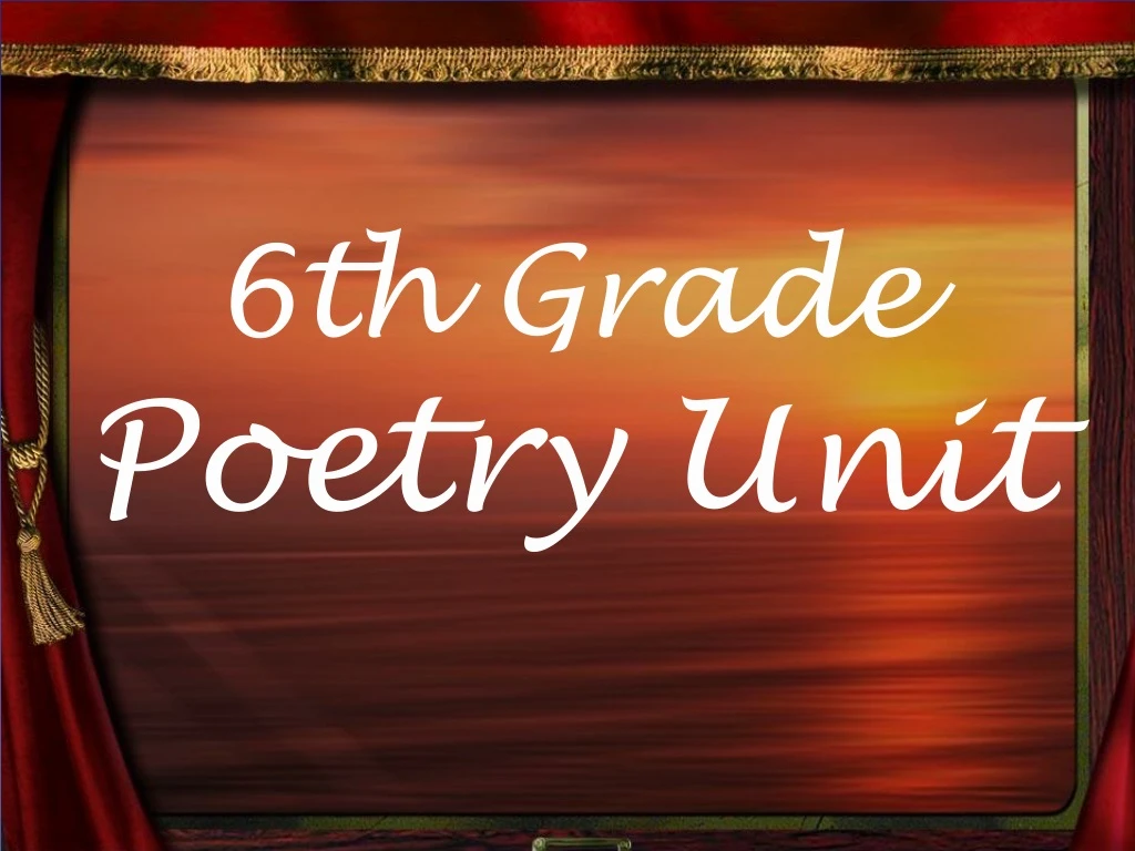 6th grade poetry unit