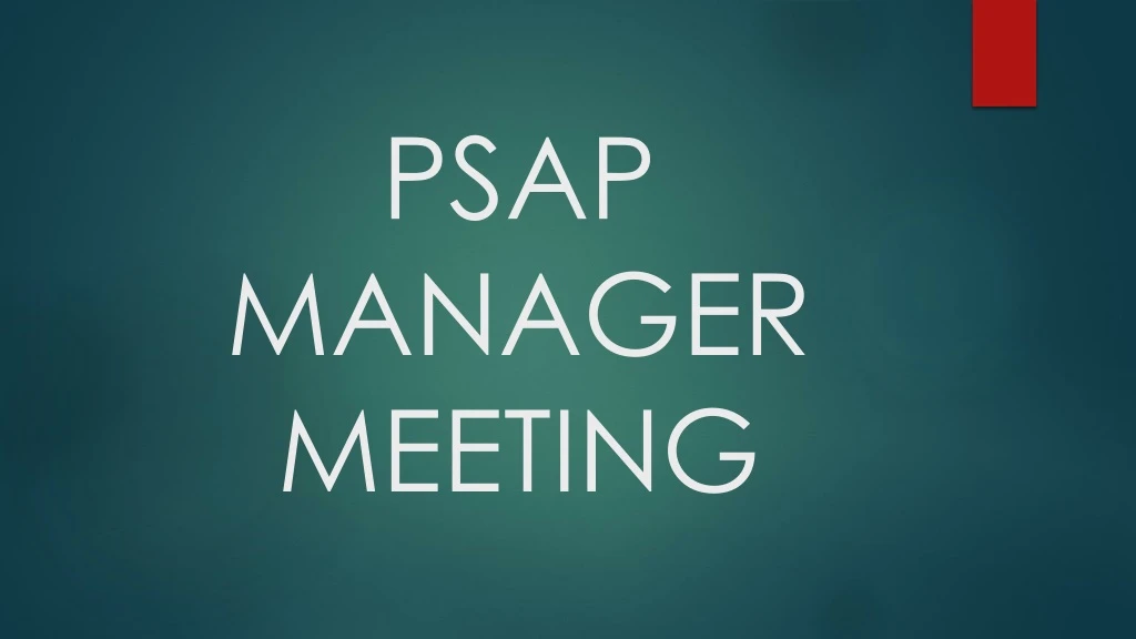 psap manager meeting