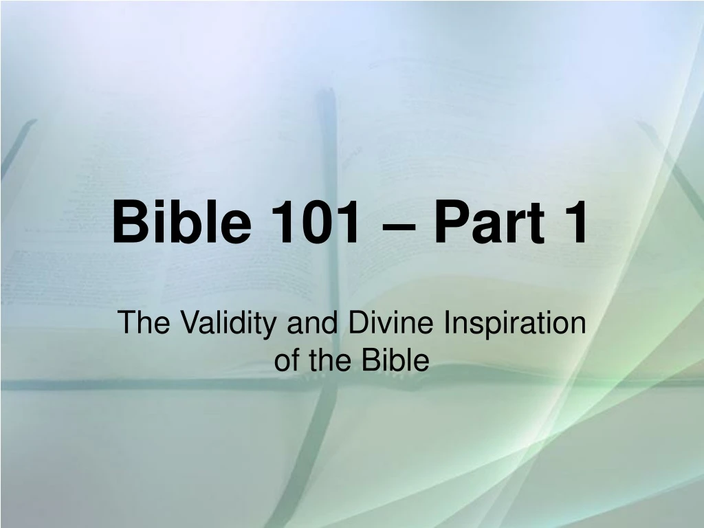 bible 101 part 1