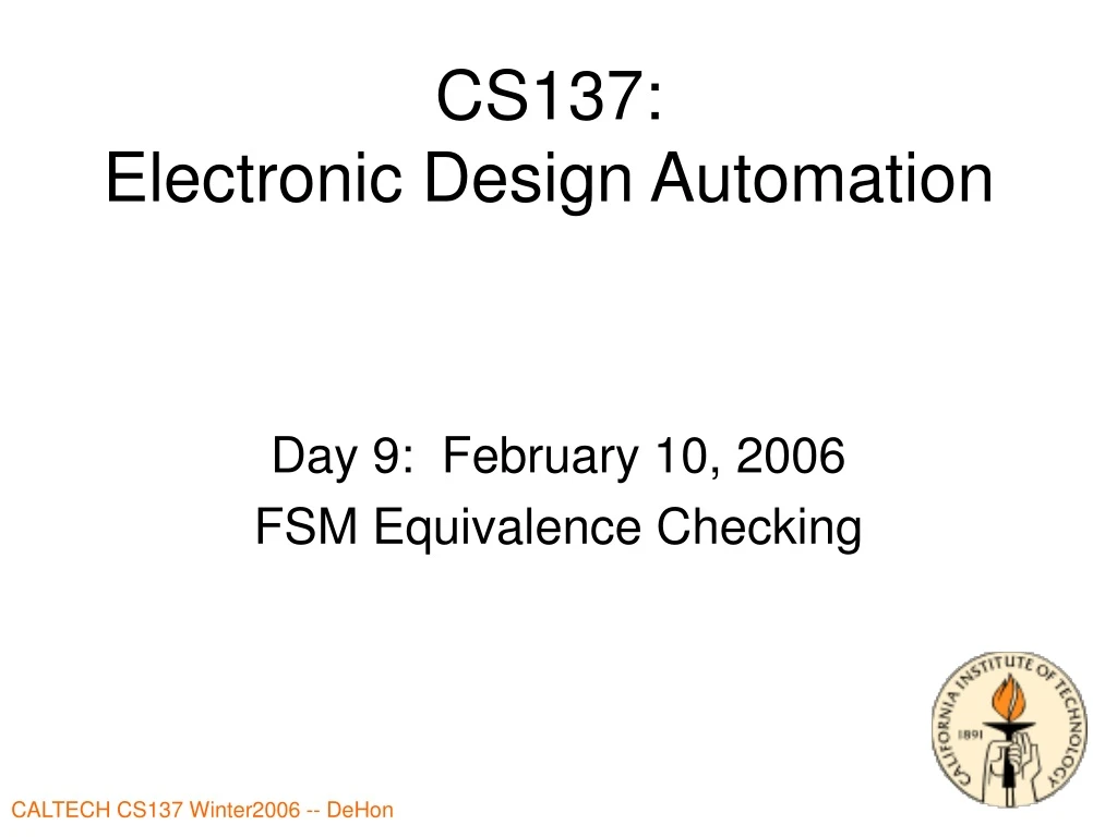 cs137 electronic design automation