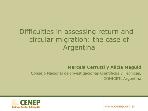 Difficulties in assessing return and circular migration: the case of Argentina