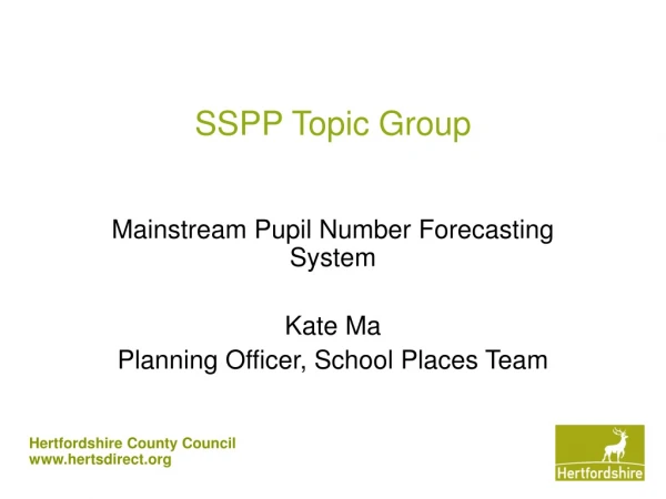 SSPP Topic Group