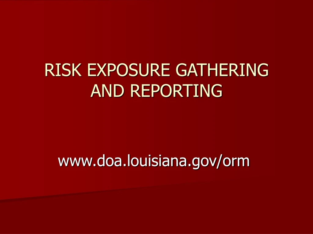 risk exposure gathering and reporting