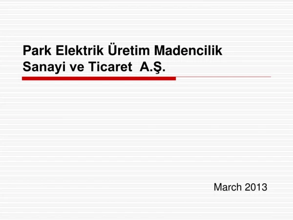 Park Elektrik Üretim Madencilik Sanayi ve Ticaret  A.Ş.