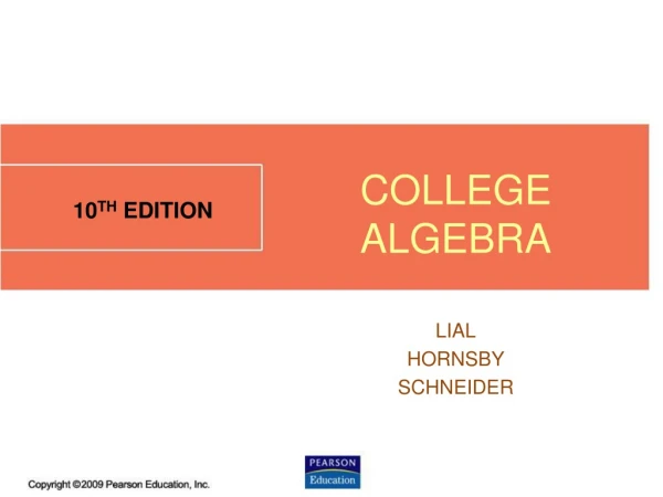 COLLEGE ALGEBRA