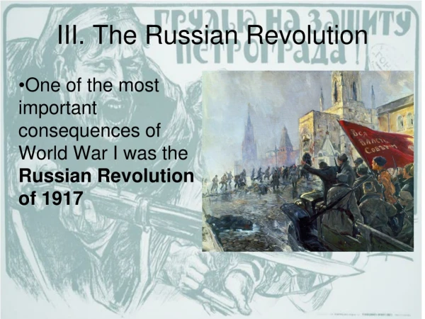 III. The Russian Revolution