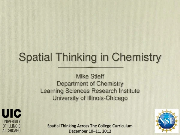 Spatial Thinking in Chemistry