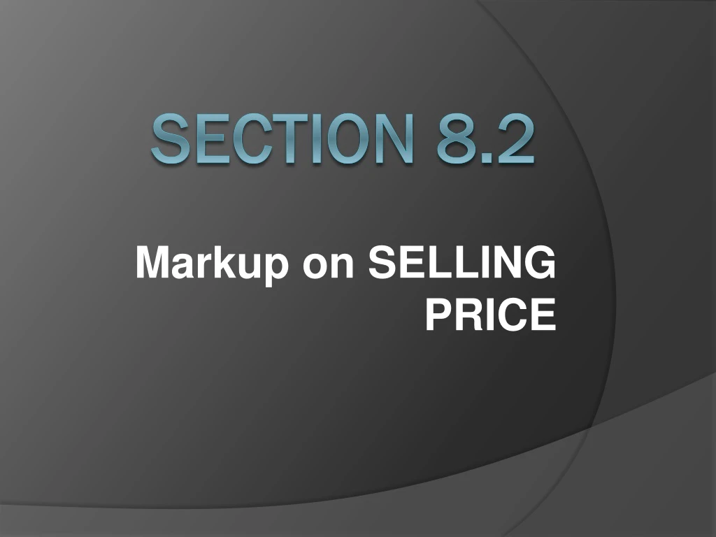 markup on selling price
