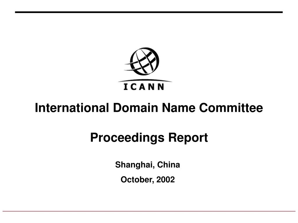 international domain name committee proceedings report