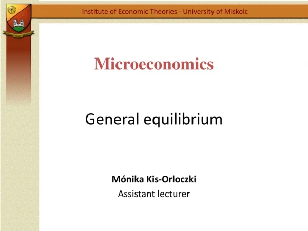 Microeconomics General  equilibrium
