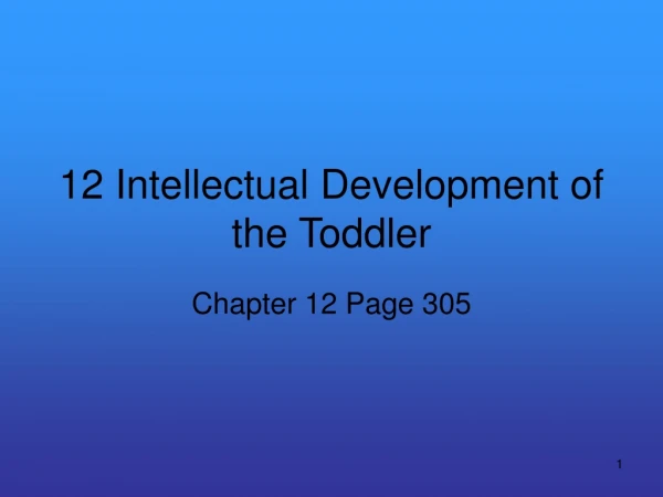 12 Intellectual Development of the Toddler