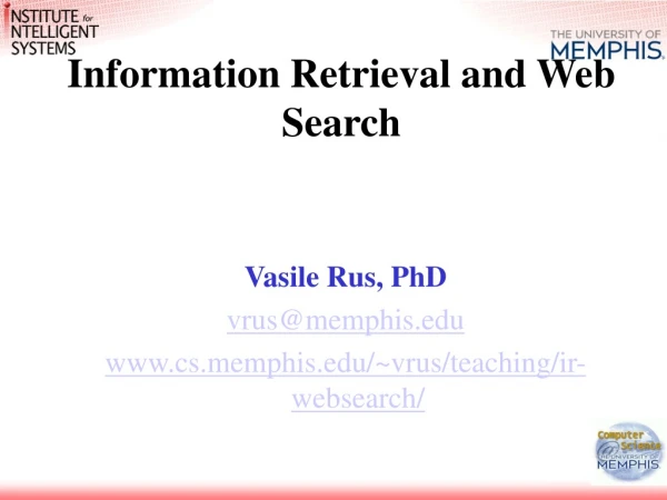 Information Retrieval and Web Search