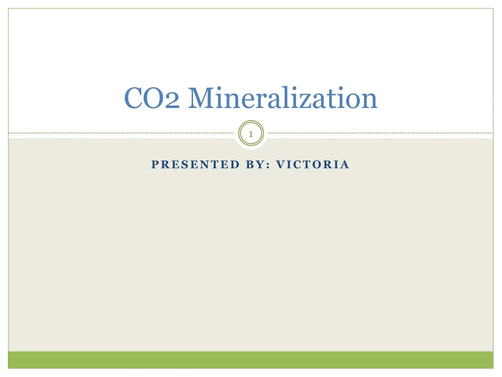 co2 mineralization