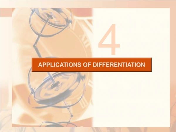 APPLICATIONS OF DIFFERENTIATION