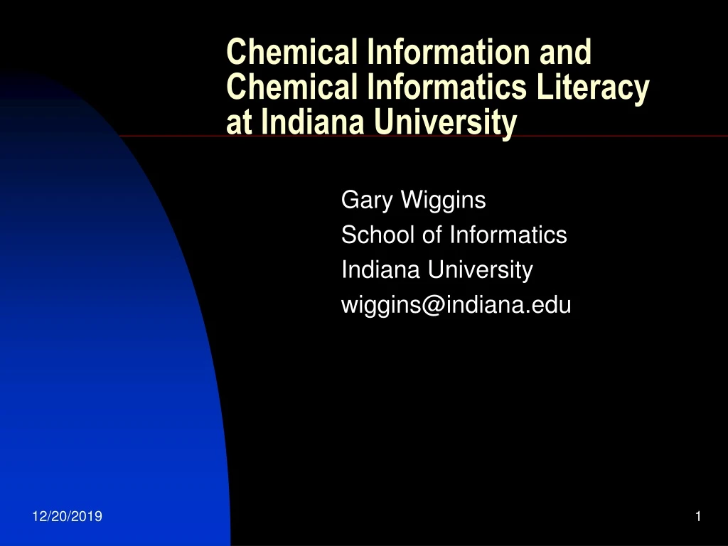 chemical information and chemical informatics literacy at indiana university