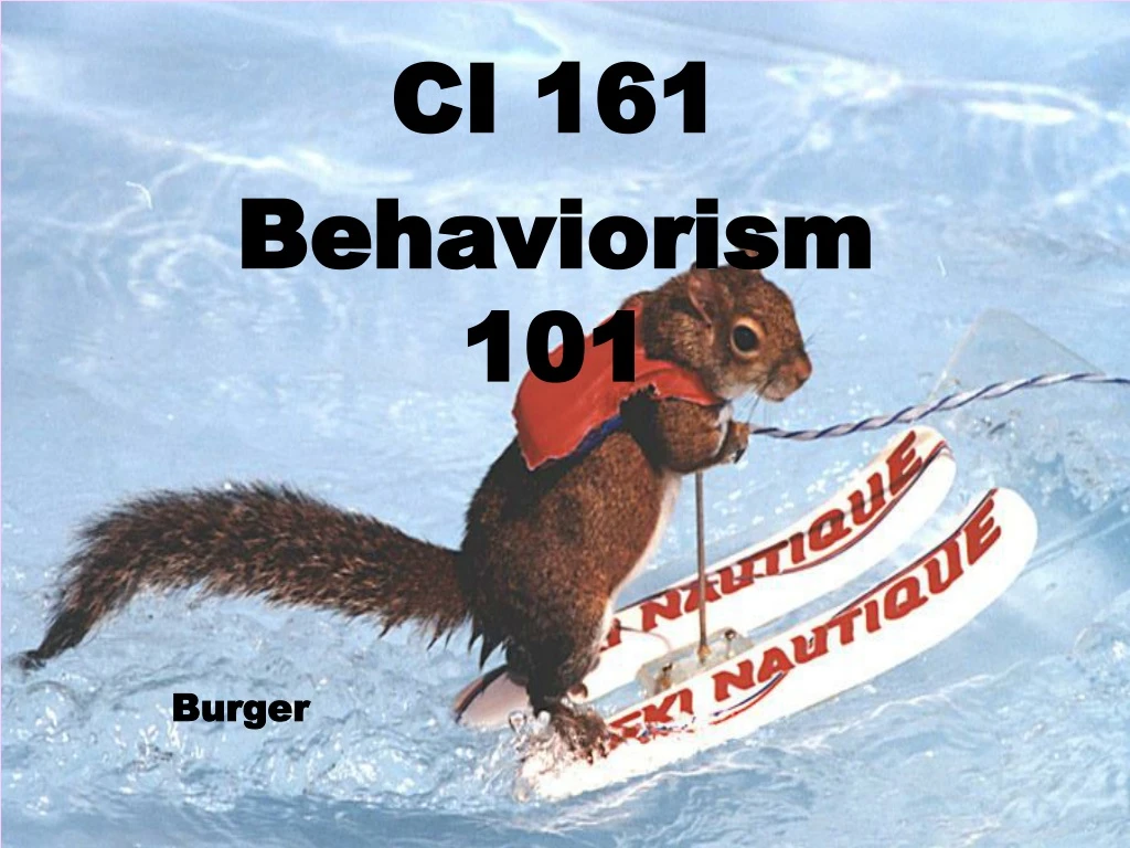 ci 161 behaviorism 101 burger