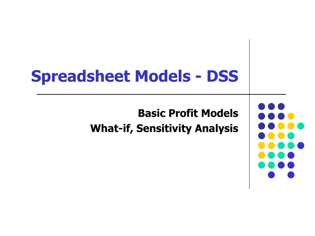 spreadsheet models dss