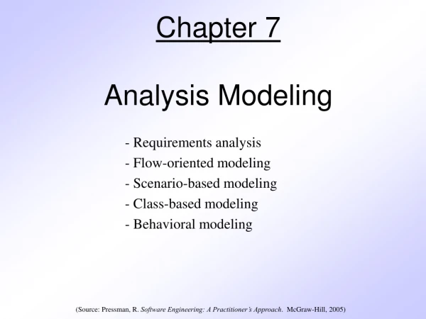 Chapter 7 Analysis Modeling