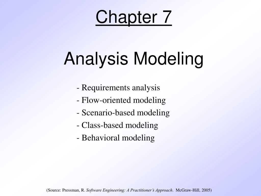 chapter 7 analysis modeling