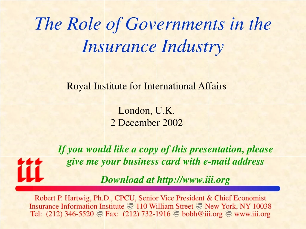 the role of governments in the insurance industry