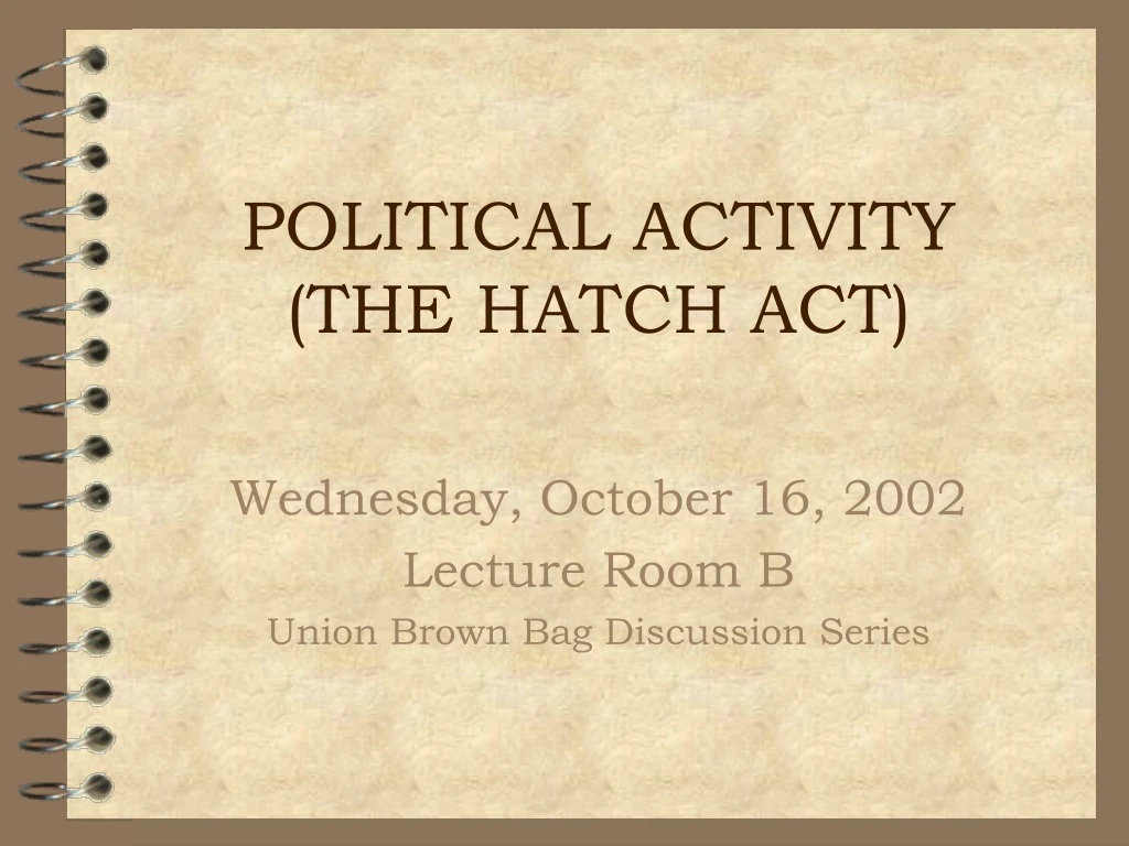 political activity the hatch act