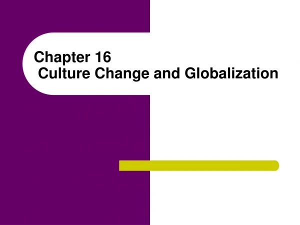 Chapter 16  Culture Change and Globalization