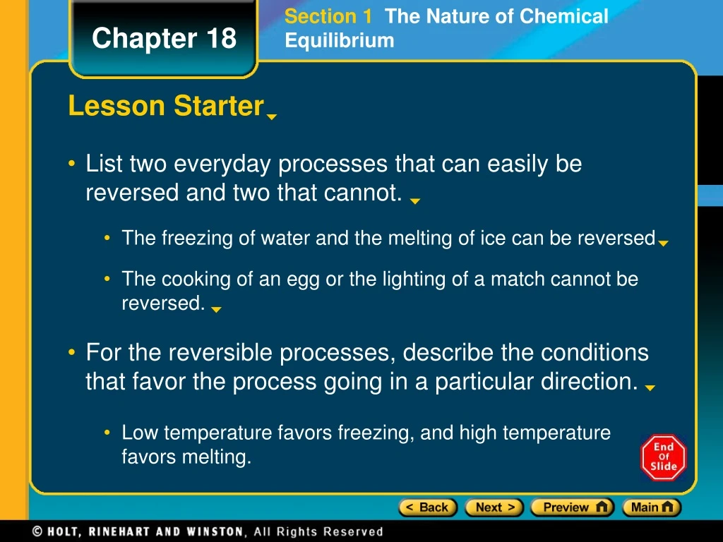 section 1 the nature of chemical equilibrium