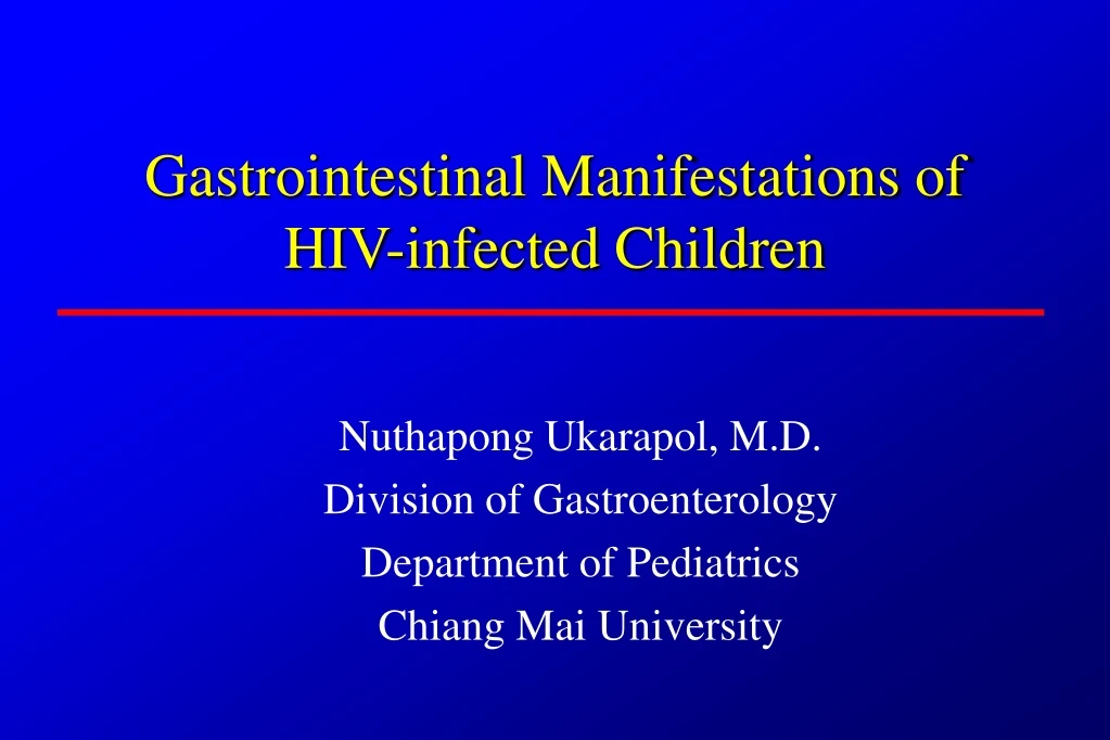 gastrointestinal manifestations of hiv infected children