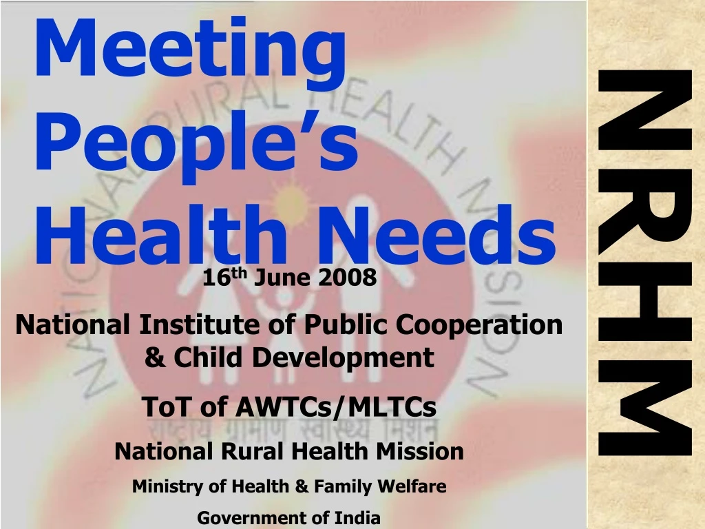 meeting people s health needs