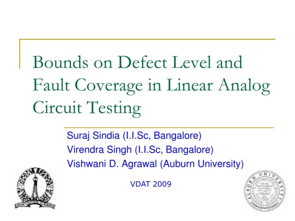 Bounds on Defect Level and Fault Coverage in Linear Analog Circuit Testing