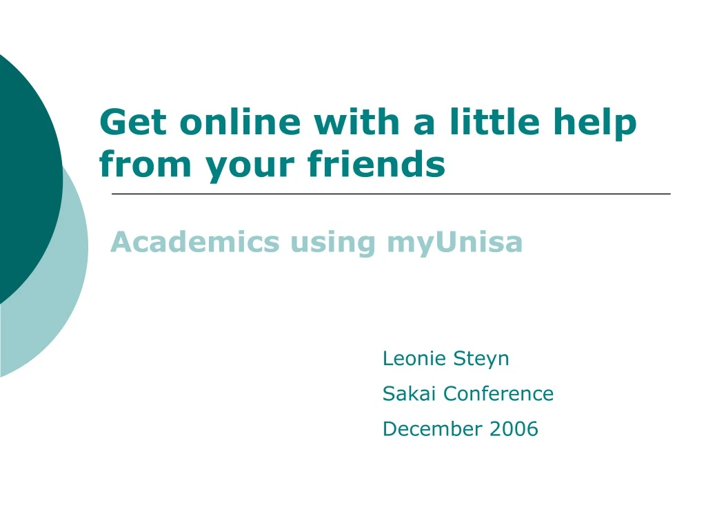get online with a little help from your friends