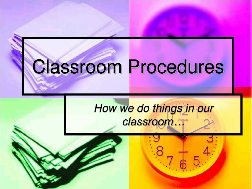 classroom procedures