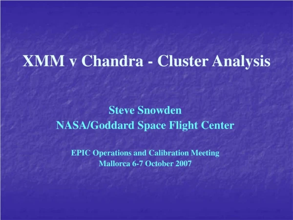 XMM v Chandra - Cluster Analysis