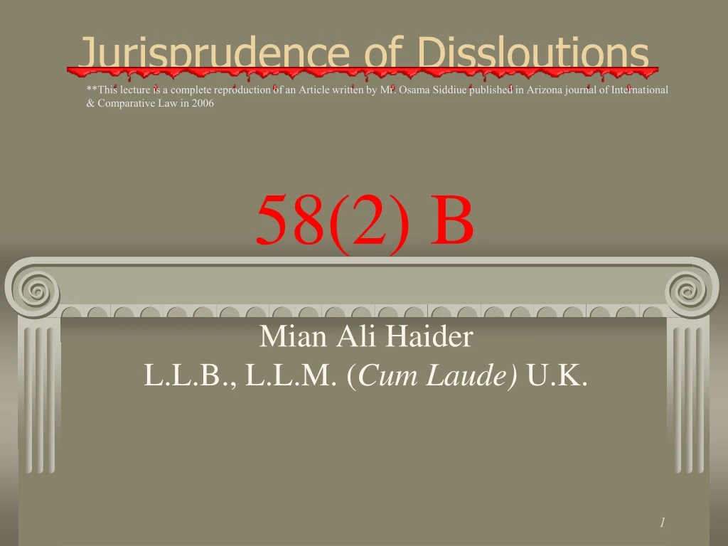 jurisprudence of dissloutions