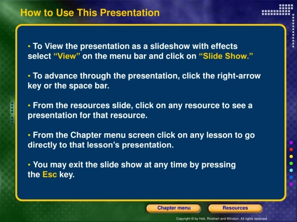 How to Use This Presentation