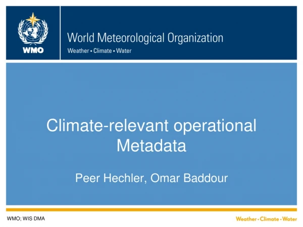 Climate-relevant operational Metadata