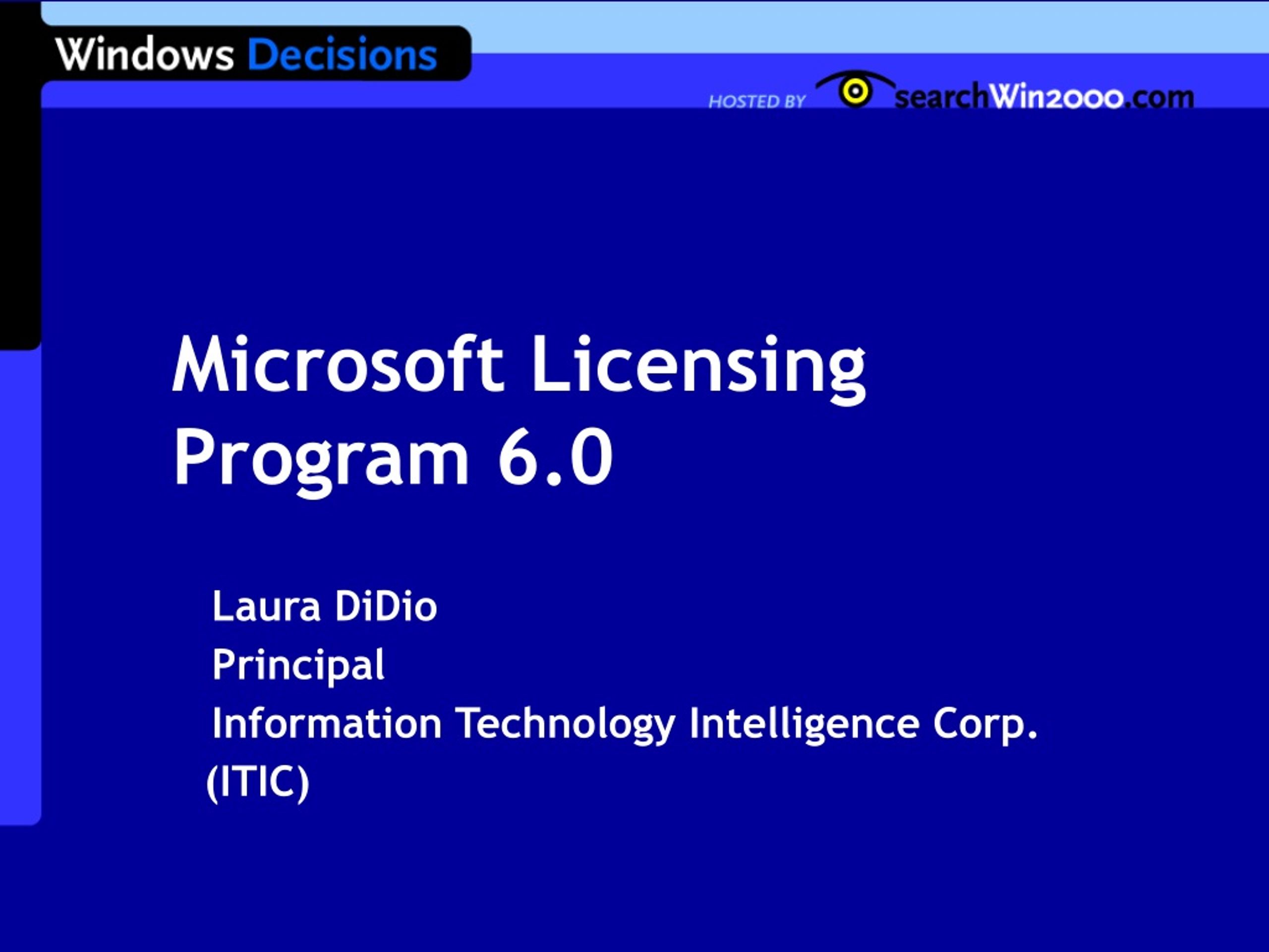 Microsoft Licensing Program 6.0 - slide 1
